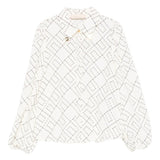 Elisabetta Franchi La Mia Bambina Camicia Panna con Logo Geometrico per Bambine