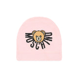 Moschino Kids Cappello Rosa con Logo Teddy per Neonate