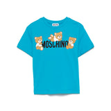 Moschino Kids T-shirt Bluette con Stampa Teddy per Neonate