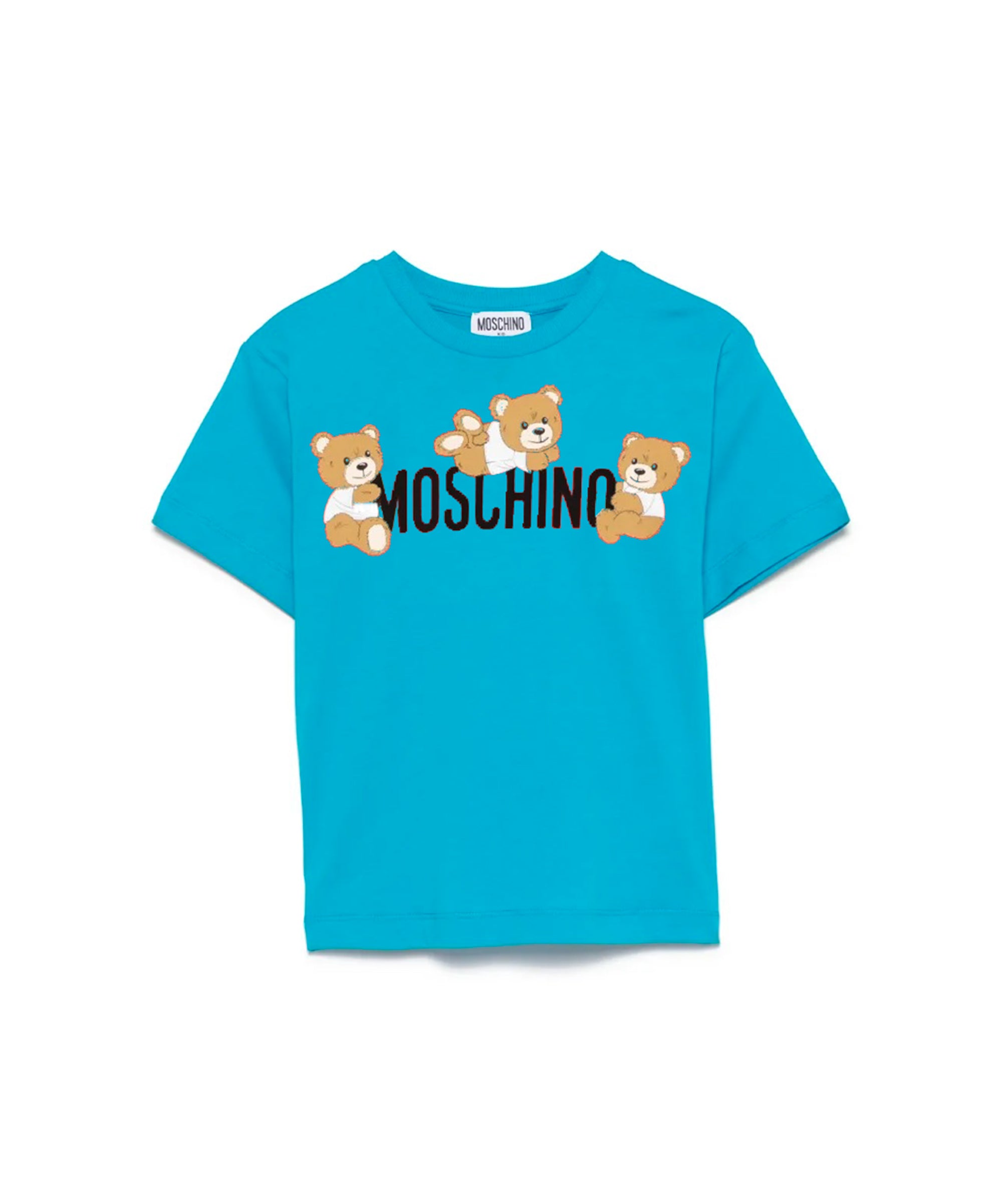 Moschino Kids T-shirt Bluette con Stampa Teddy per Neonate