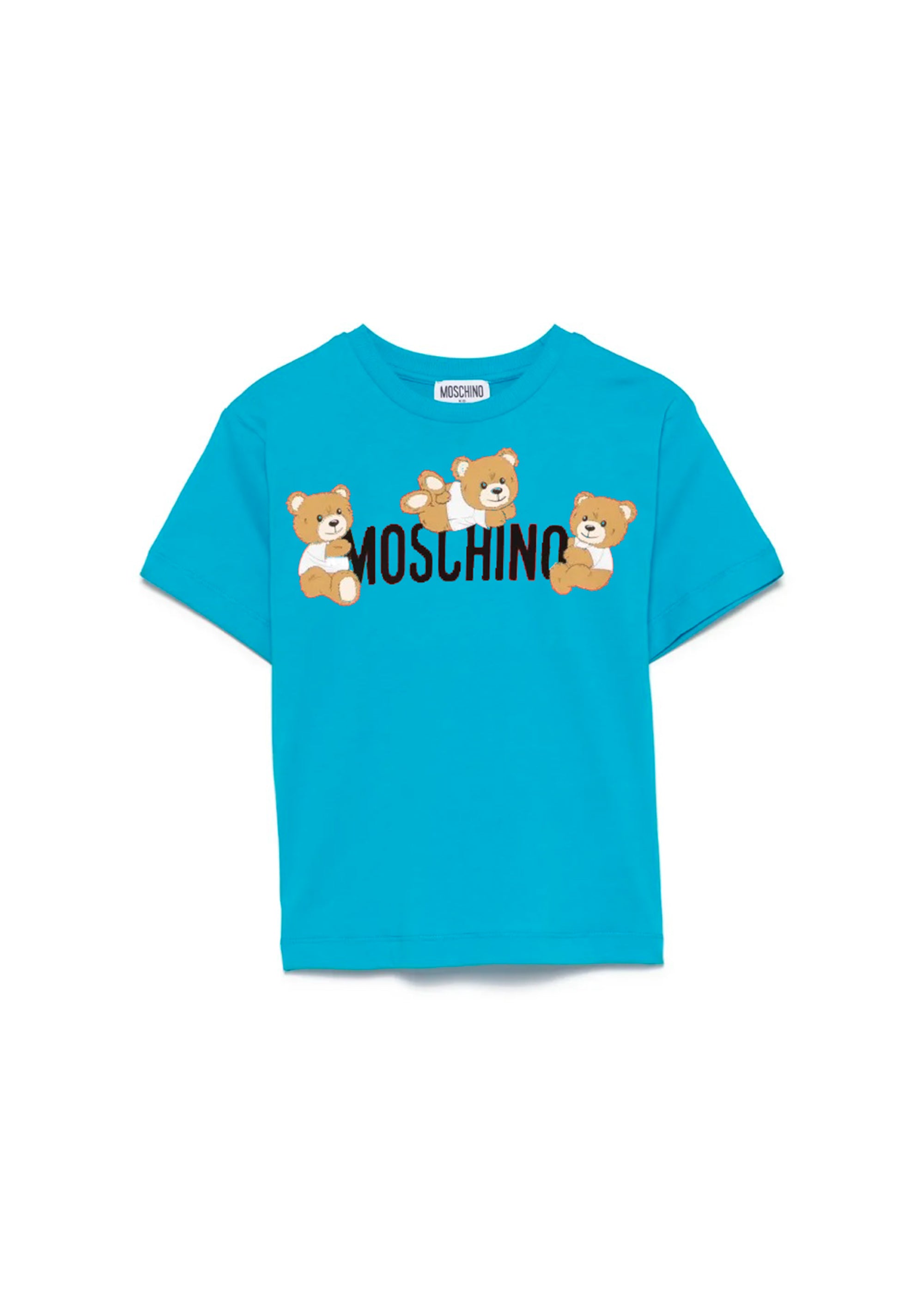 Moschino Kids T-shirt Bluette con Stampa Teddy per Neonate