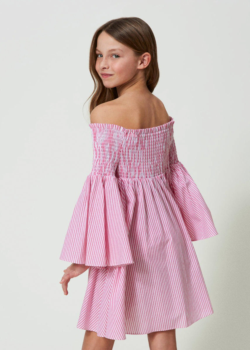 Twinset Kids Abito Corto a Righe