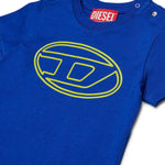 Diesel Kids T-shirt Blu con Oval D per Neonati (dettaglio)