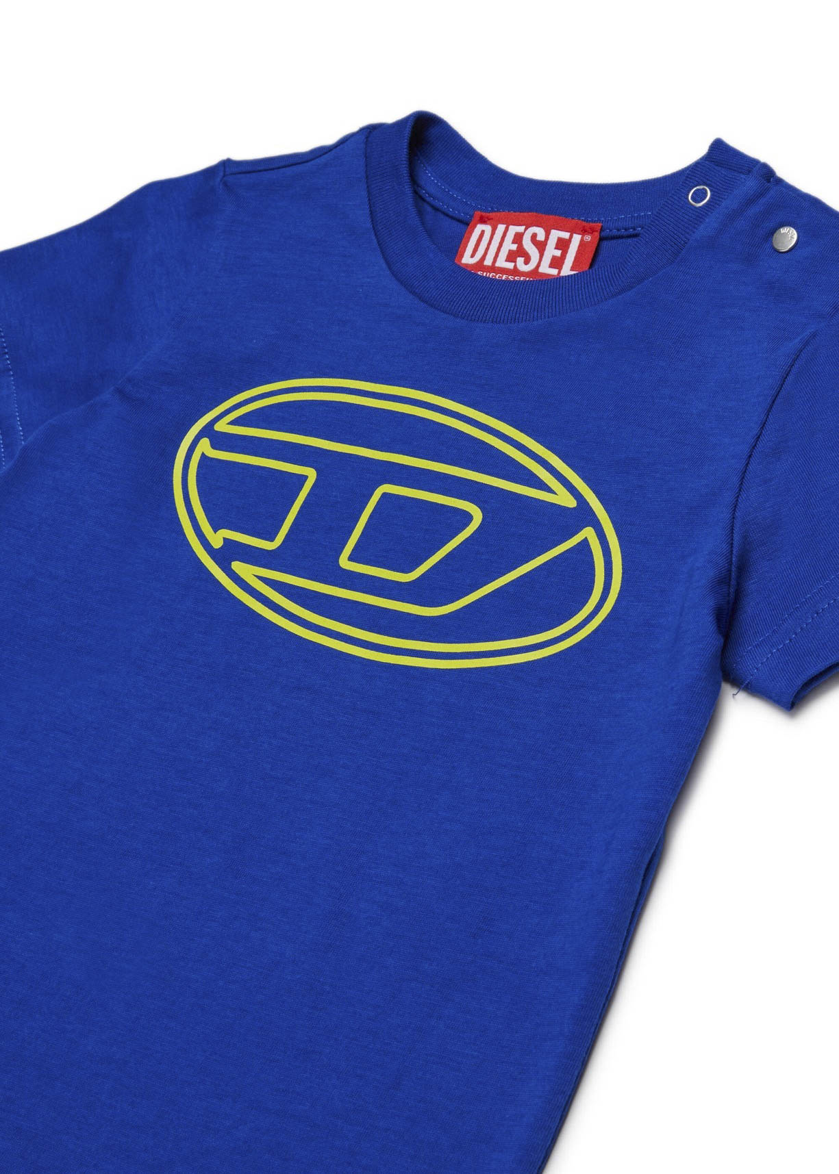 Diesel Kids T-shirt Blu con Oval D per Neonati (dettaglio)