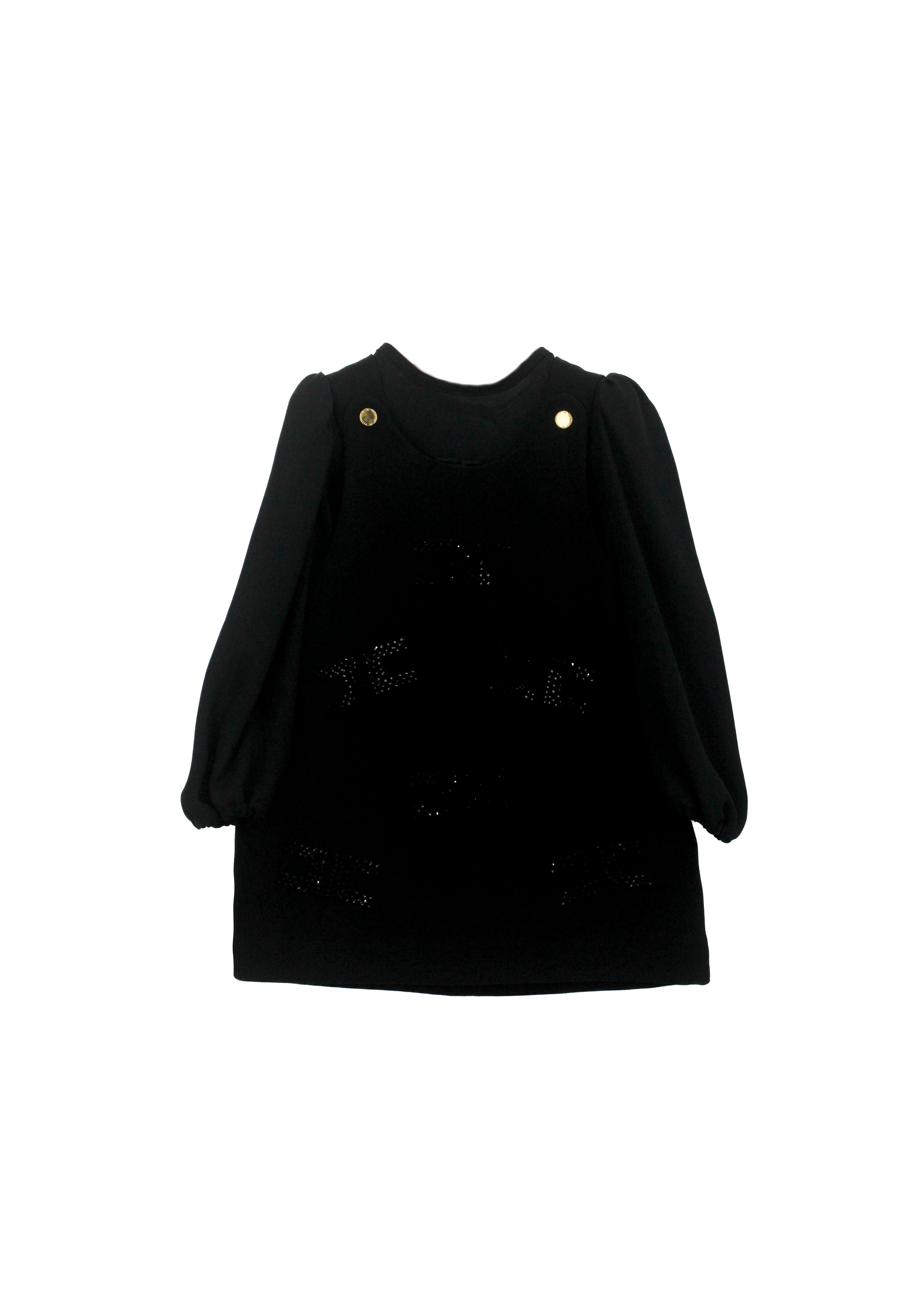 Elisabetta Franchi La Mia Bambina Abito Nero con Strass con Camicia per Neonate