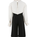 Elisabetta Franchi La Mia Bambina Camicia Panna con Pantaloni Neri e Cravatta per Bambine