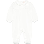 Elisabetta Franchi La Mia Bambina Tutina Panna con Applicazioni Fiori per Neonate