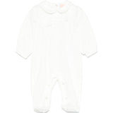 Elisabetta Franchi La Mia Bambina Tutina Panna con Applicazioni Fiori per Neonate