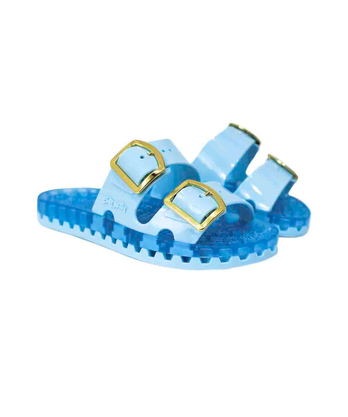 Sensi Kids Flamingo Sandalo Celeste Doppia Fascia per Bambini (fronte)