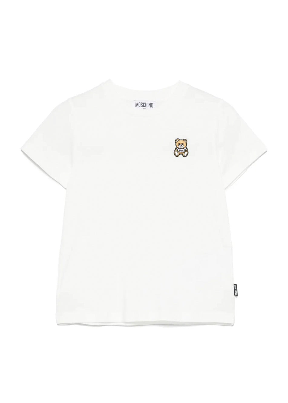 Moschino Kids T-Shirt Panna con Ricamo Teddy per Bambini