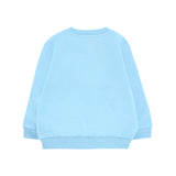 Moschino Kids Felpa Girocollo Celeste con Logo per Neonati