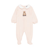 Moschino Kids Tutina Beige con Stampa Teddy per Neonati
