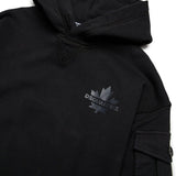 Dsquared2 Kids Felpa con Cappuccio Nera con Maple Leaf per Bambini