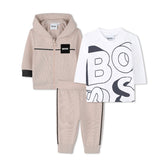 Boss Kids Completo Beige Bianco per Neonati