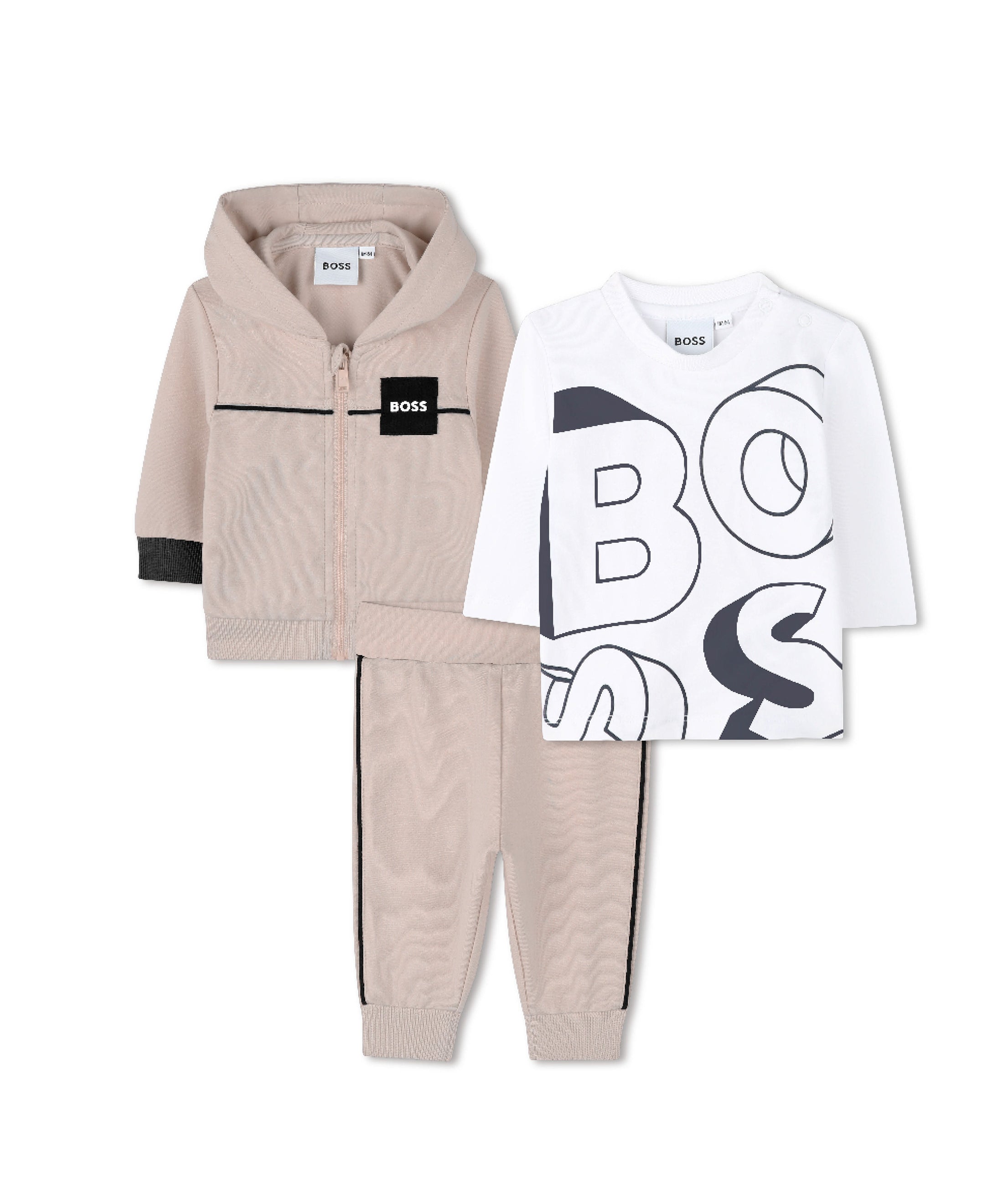 Boss Kids Completo Beige Bianco per Neonati