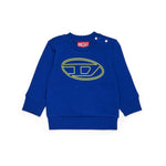 Diesel Kids Felpa Girocollo Bluette con Oval D per Neonati