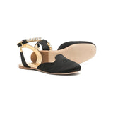 Elisabetta Franchi La Mia Bambina Ballerina Chanel con Strass Nera per Bambine