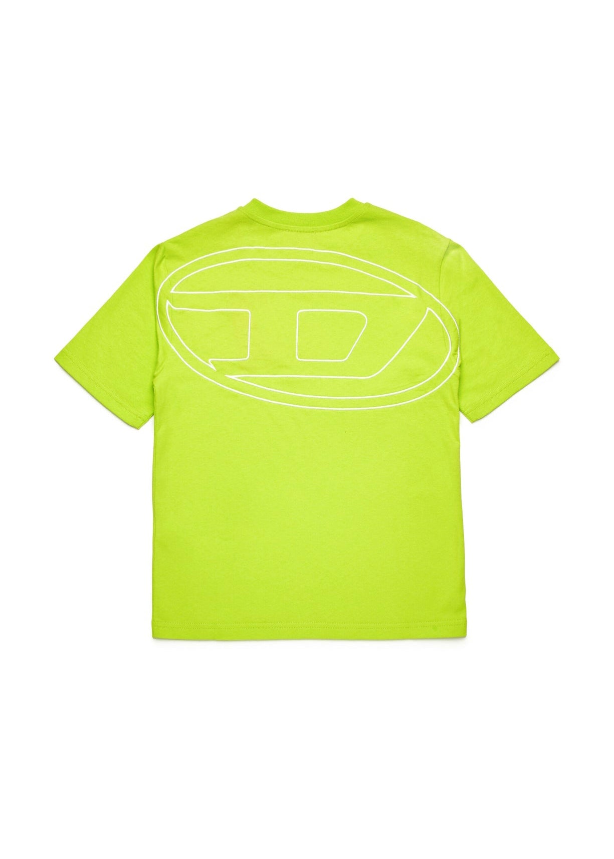 Diesel Kids T-shirt Verde Mela con Logo e Macro Oval D per Bambini