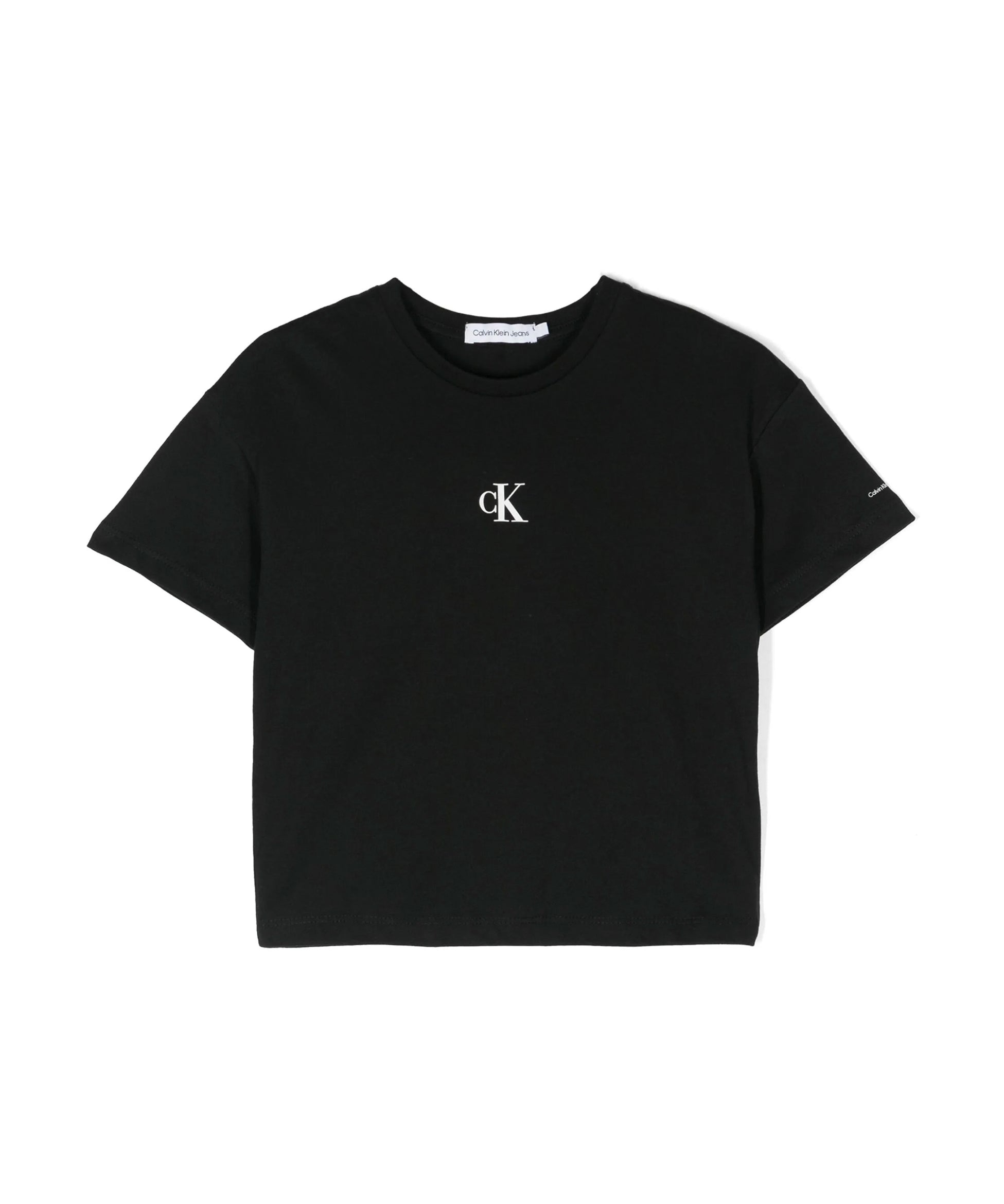 Calvin Klein Kids T-shirt Nera con Micro Logo per Bambini