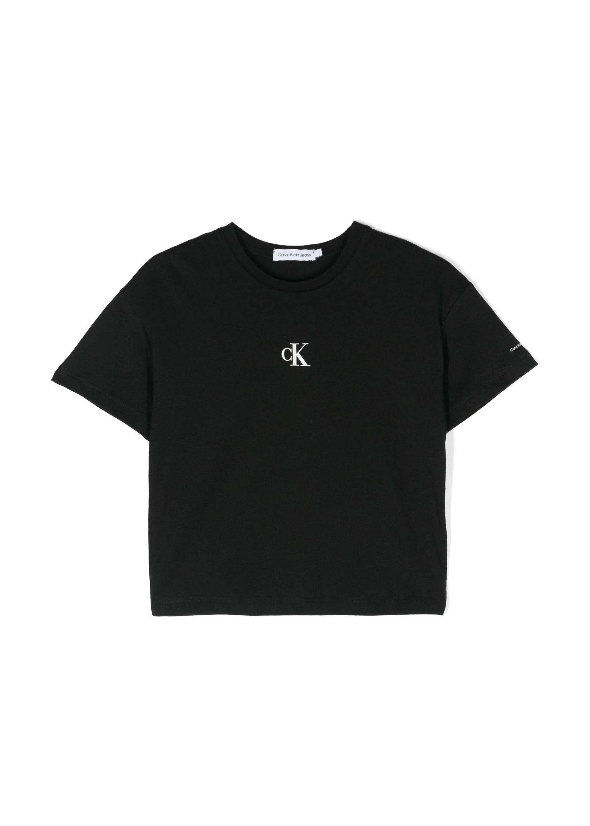 Calvin Klein Kids T-shirt Nera con Micro Logo per Bambini