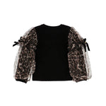 Angel's Face Kids Maglia Maniche Lunghe Leopardata Nera per Bambine