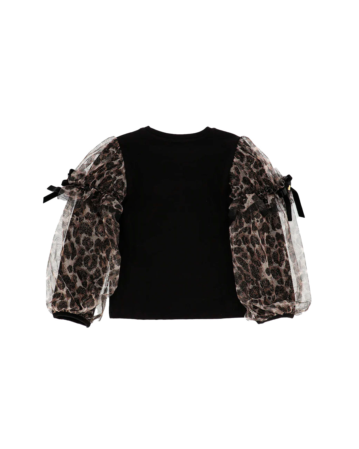 Angel's Face Kids Maglia Maniche Lunghe Leopardata Nera per Bambine