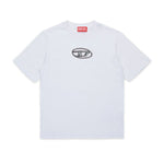 Diesel Kids T-Shirt Bianco con Oval D per Bambine