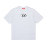 Diesel Kids T-Shirt Bianco con Oval D per Bambine