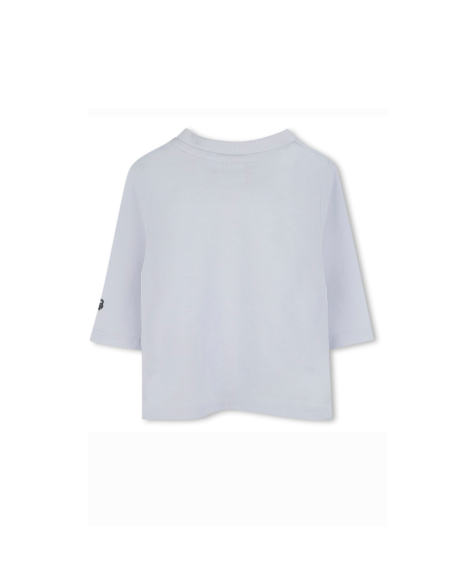 Boss Kids T-shirt Manica Lunga Celeste con Scritta per Neonati (retro)