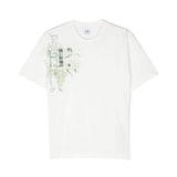 C.P. Company Kids T-shirt Bianca con Logo per Bambini (fronte)