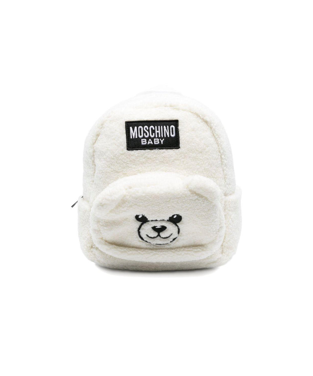 Moschino Kids Zainetto Panna Teddy per Neonati