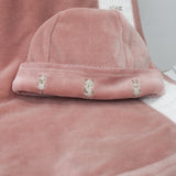Deolinda Cappello Terracotta con Ricami per Neonate