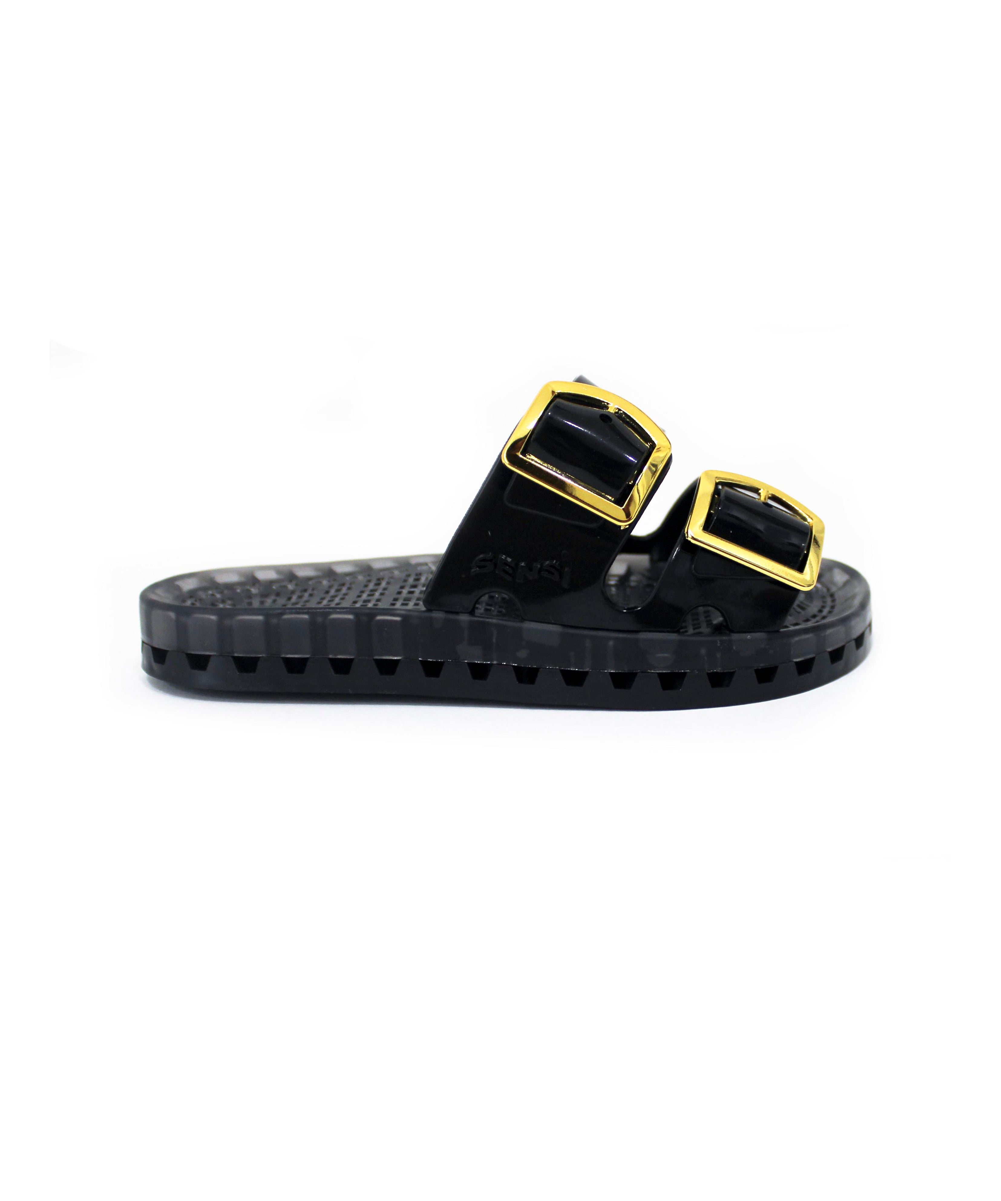 Sensi Kids Flamingo Sandalo Nero Doppia Fascia per Bambini (lato)