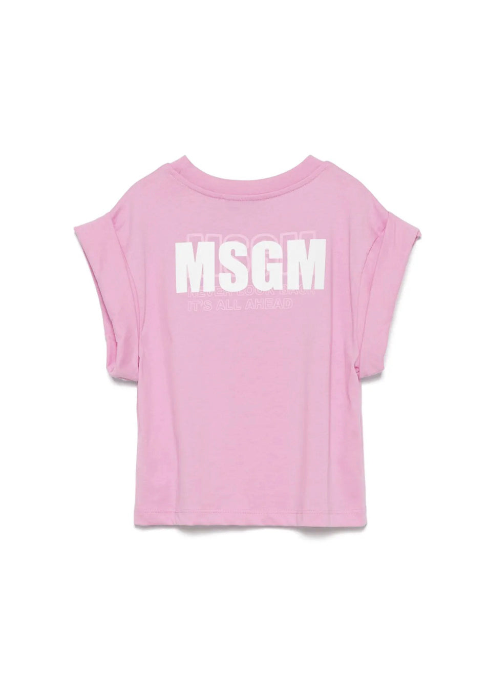 MSGM Kids T-shirt Rosa con Stampa per Bambine retro