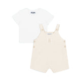 Moschino Kids T-shirt con Salopette Pann/Beige per Neonati