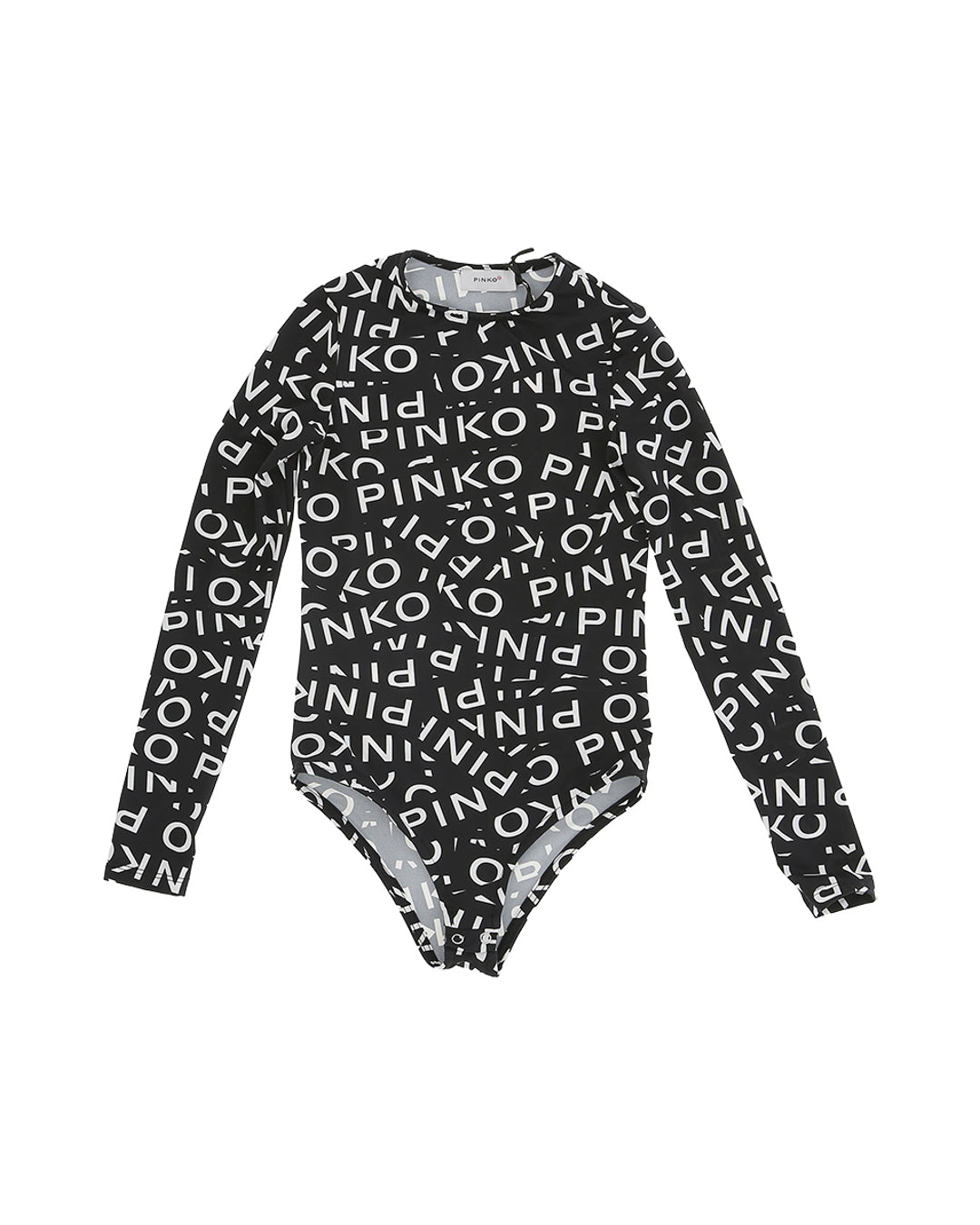 Pinko Kids Body Nero con Logo All Over per Bambine