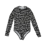 Pinko Kids Body Nero con Logo All Over per Bambine