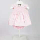 Deolinda Abito con Culotta Rosa a Righe per Neonate