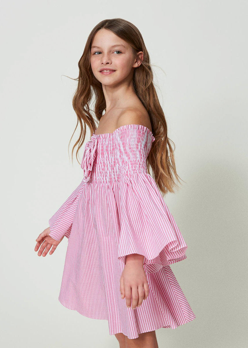 Twinset Kids Abito Corto a Righe