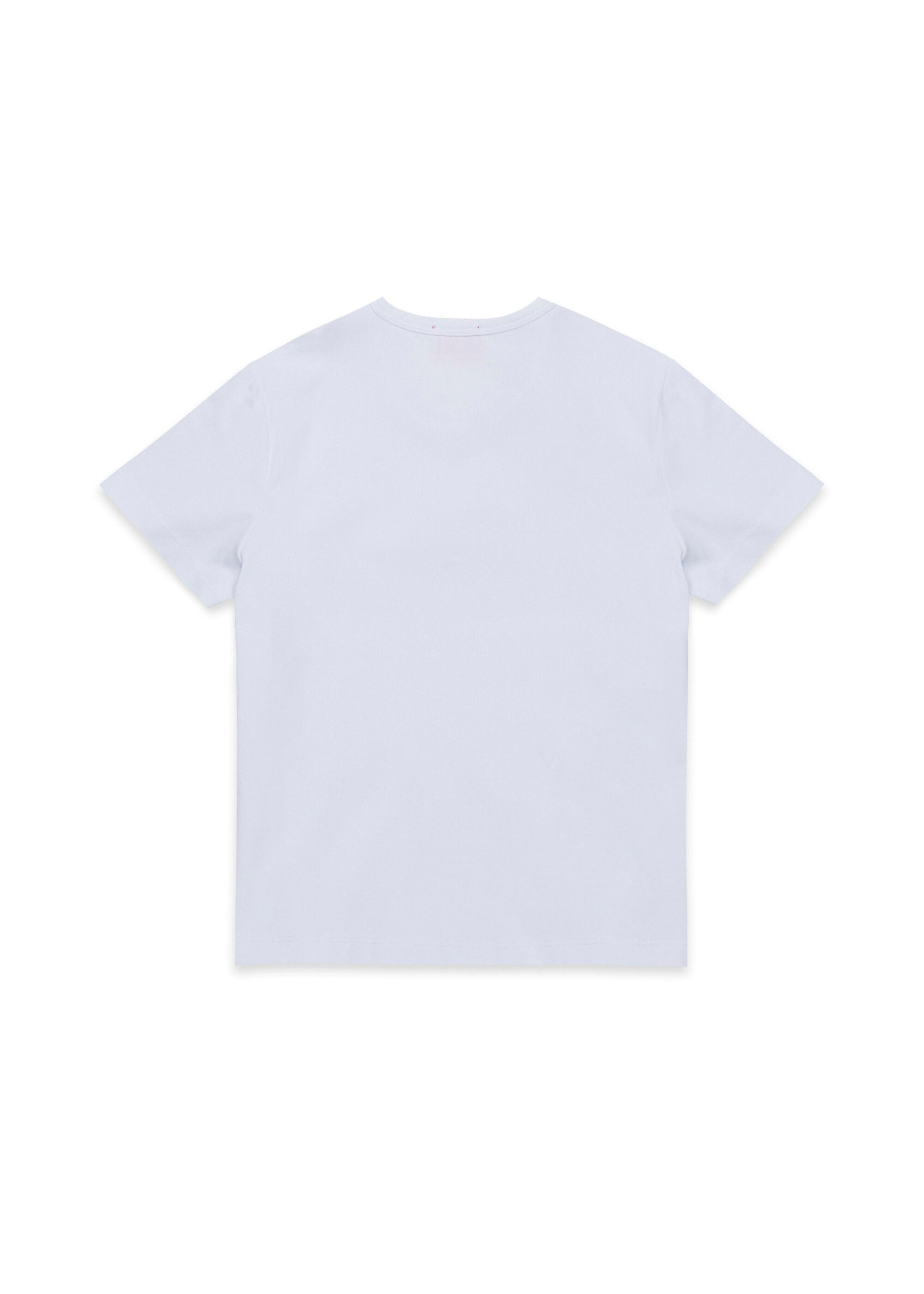 Diesel Kids T-shirt Bianca con Ricamo Oval D per Bambine (retro)