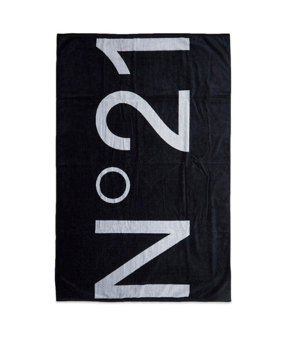 N°21 Kids Telo Mare con Logo Nero