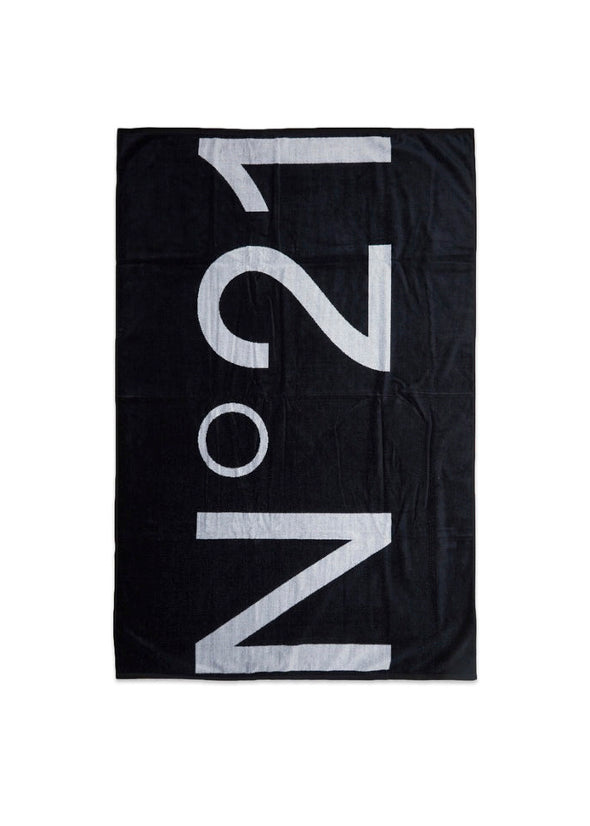 N°21 Kids Telo Mare con Logo Nero