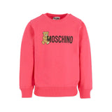 Moschino Kids Felpa Girocollo Lampone con Logo per Bambine