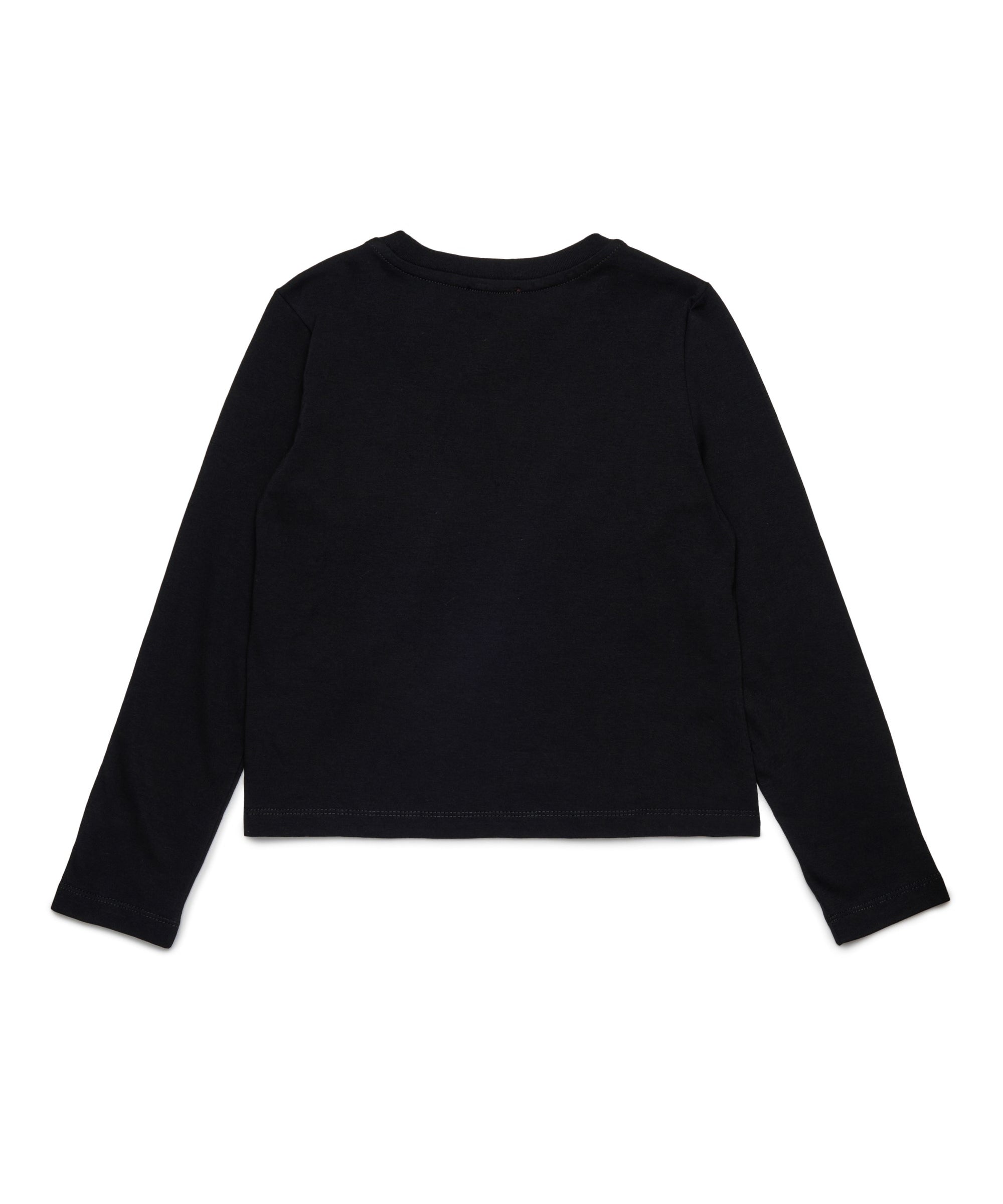 Diesel Kids T shirt Manica Lunga Nera con Oval D per Bambini retro