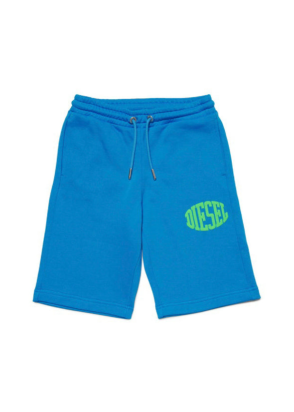 Diesel Kids Bermuda Celeste con Logo Puffy Print per Bambine