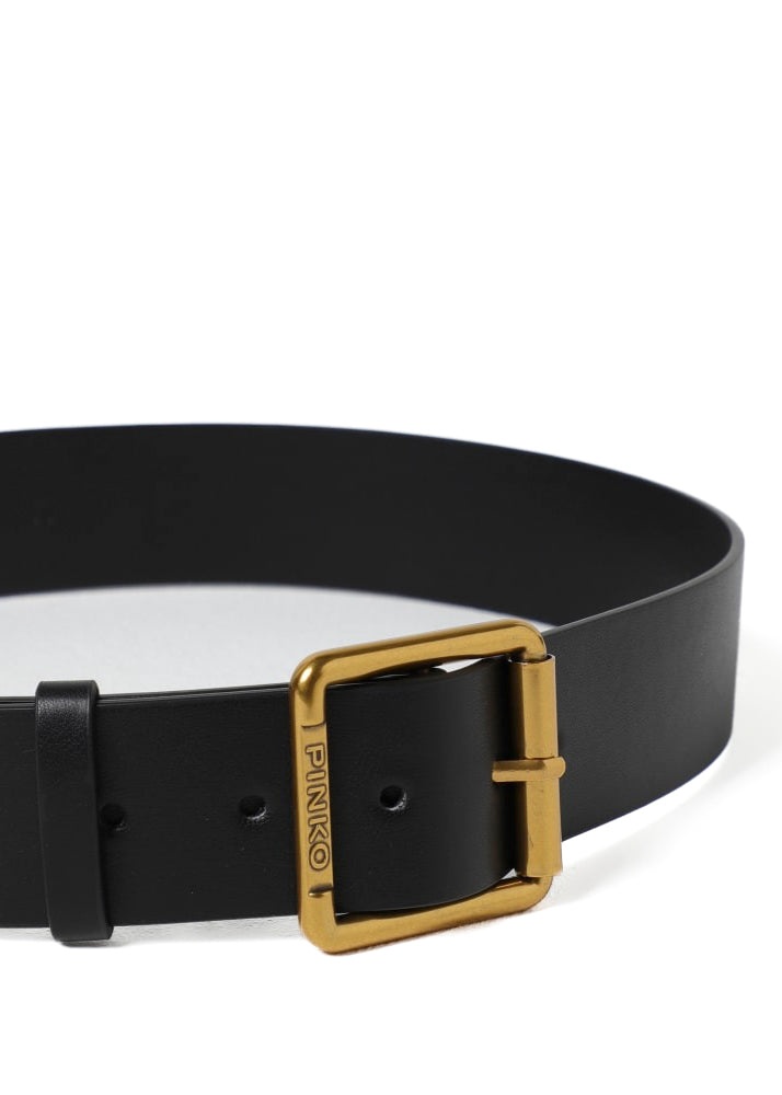 Pinko Kids Cintura con Fibbia Logata Nera per Bambine