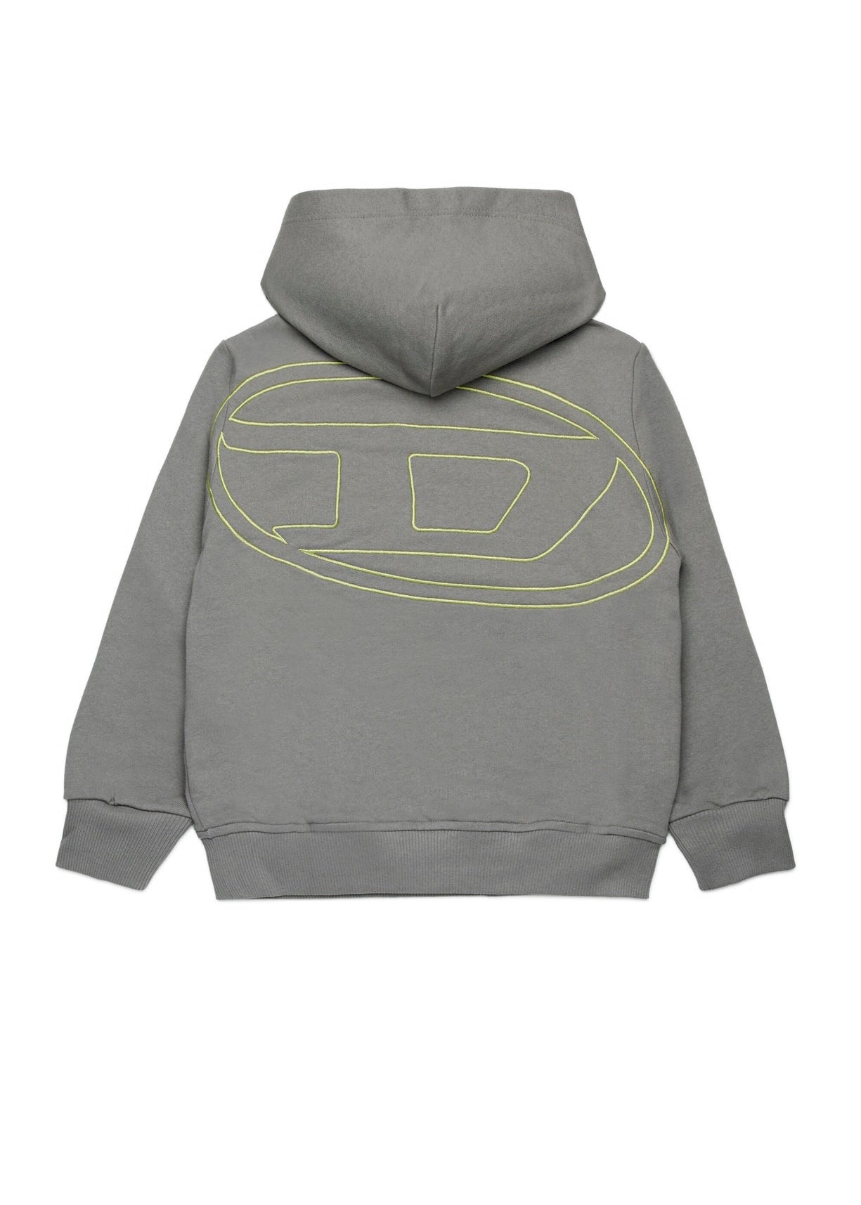 Diesel Kids Felpa Grigia con Cappuccio con Macro D per Bambini