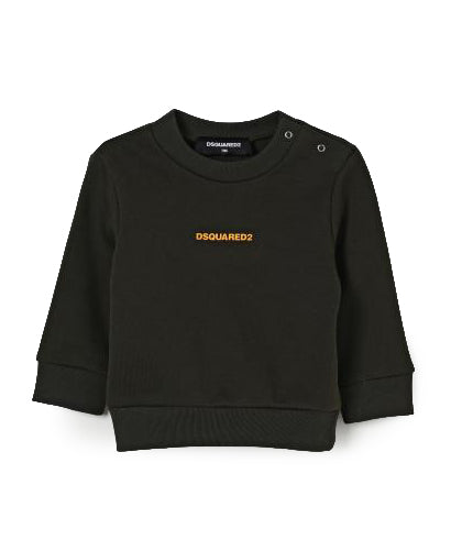 Dsquared2 Kids Felpa Verde con Bottoni lato Spalla per Neonati