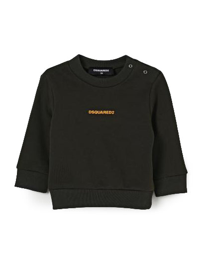 Dsquared2 Kids Felpa Verde con Bottoni lato Spalla per Neonati