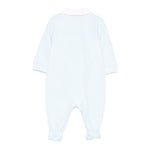 Moschino Kids Tutina Celeste con Logo per Neonati